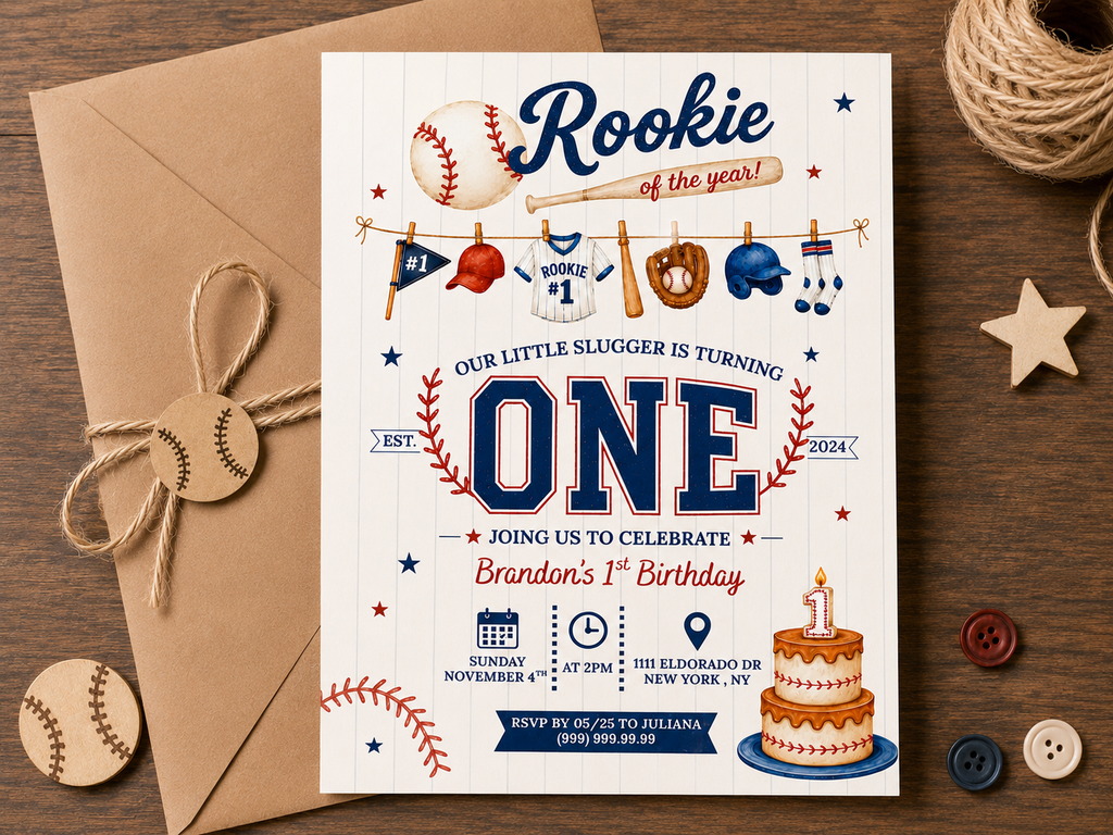 Rookie Year Invite Template