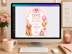 One Golden Year Pink Invite Template