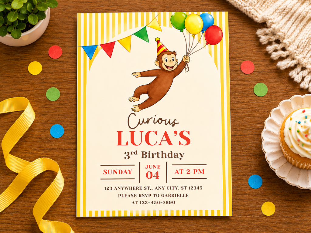Curious George Invite Template
