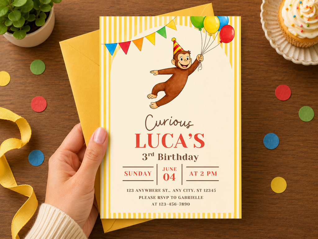 Curious George Invite Template