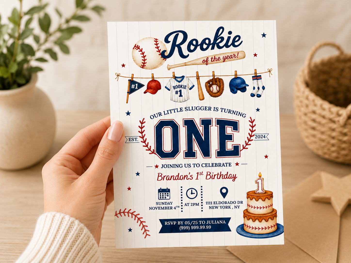 Rookie Year Invite Template