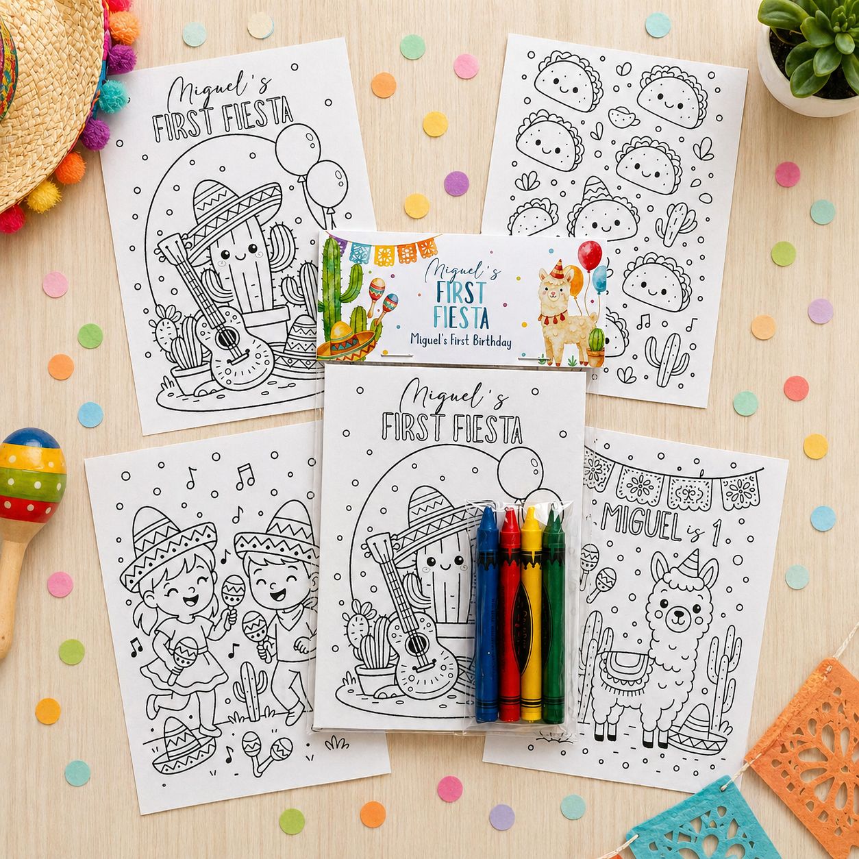 Fiesta Birthday Coloring Pack