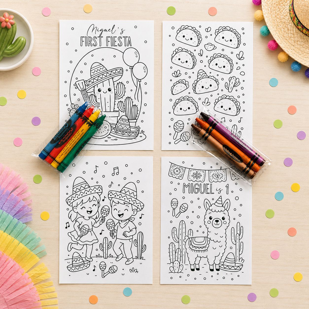 Fiesta Birthday Coloring Pack