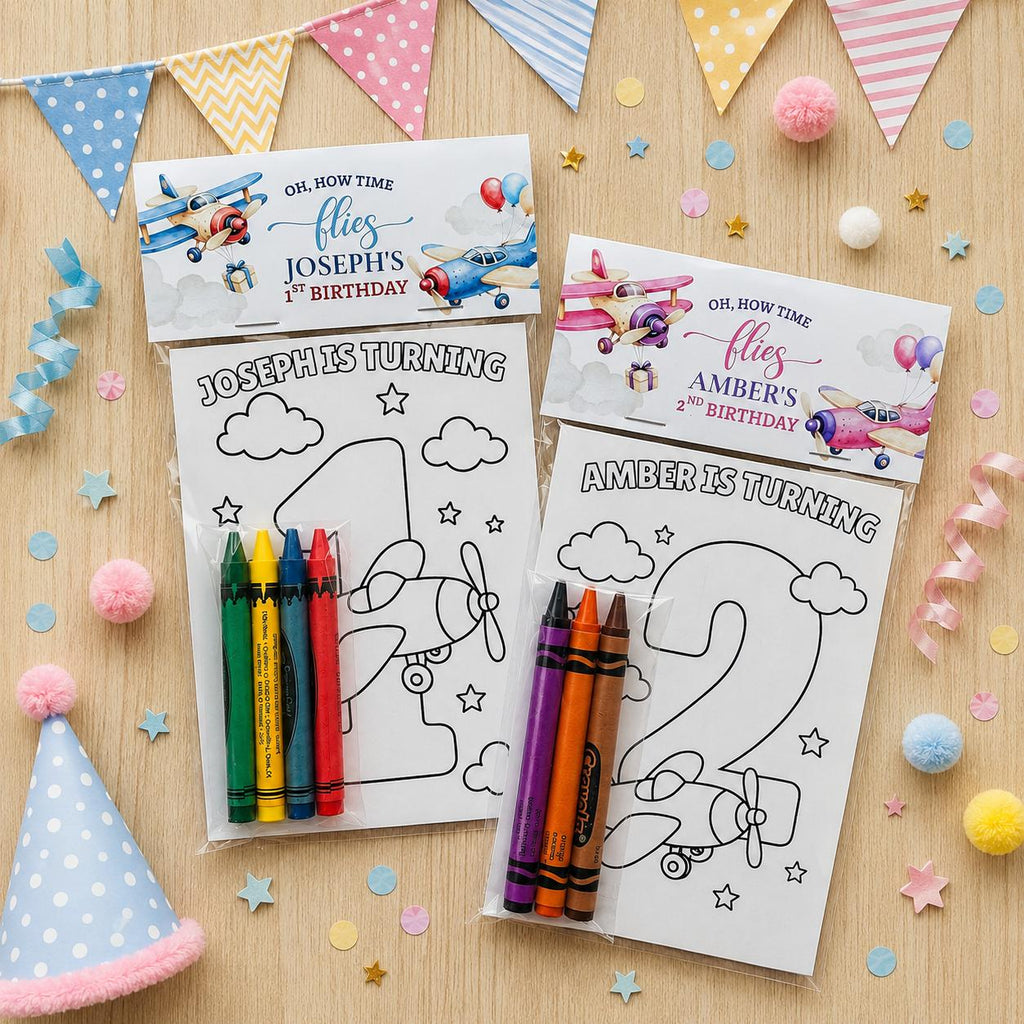 Airplane Coloring Packs, Time Flies Birthday