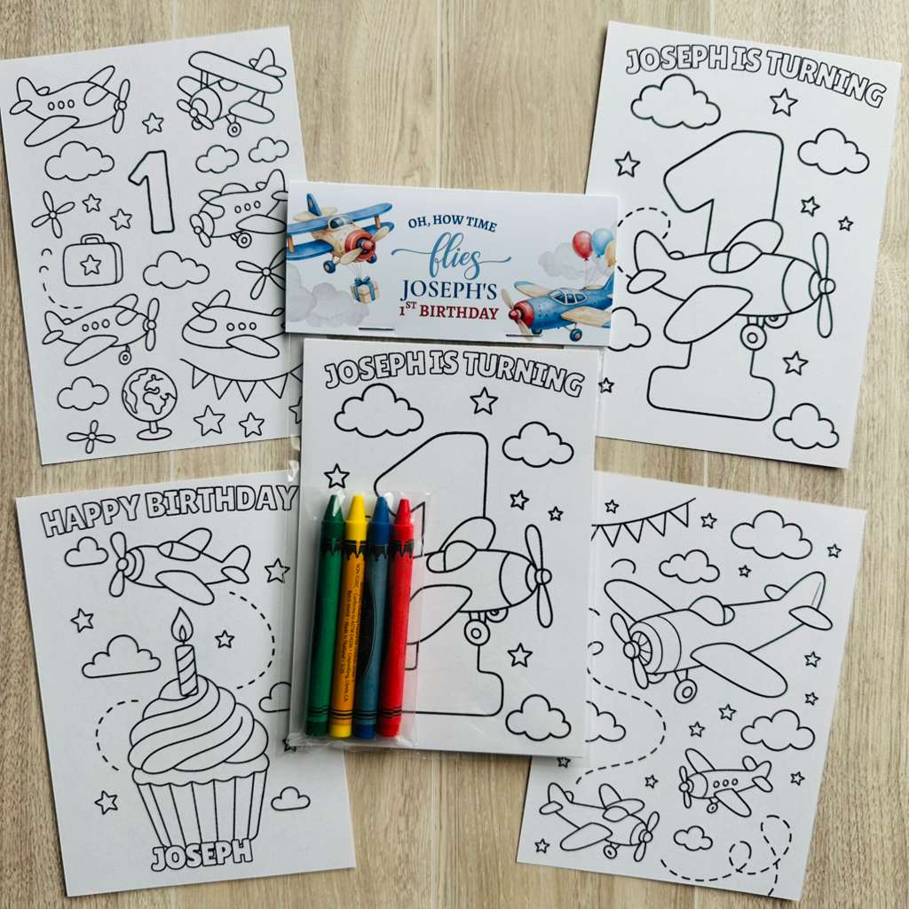 Airplane Coloring Packs, Time Flies Birthday