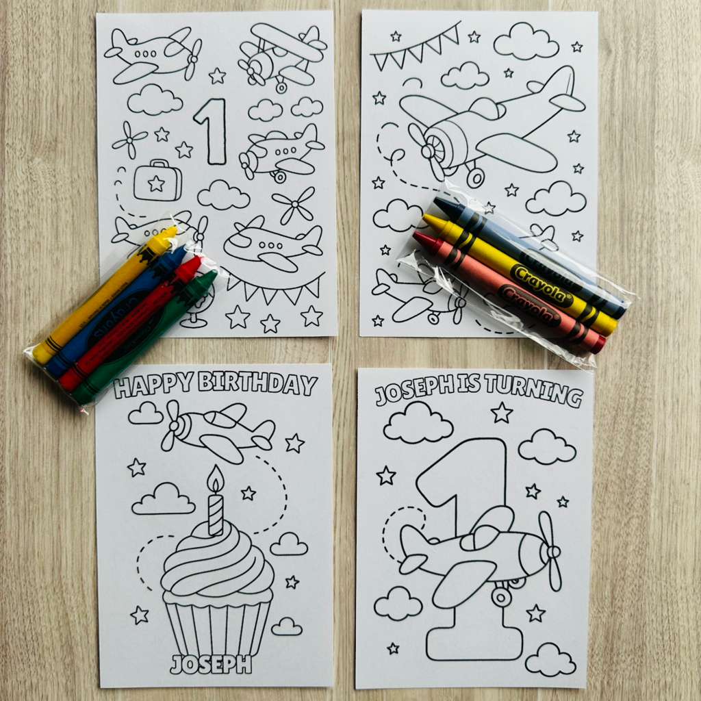 Airplane Coloring Packs, Time Flies Birthday