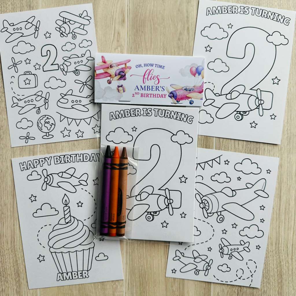 Airplane Coloring Packs, Time Flies Birthday