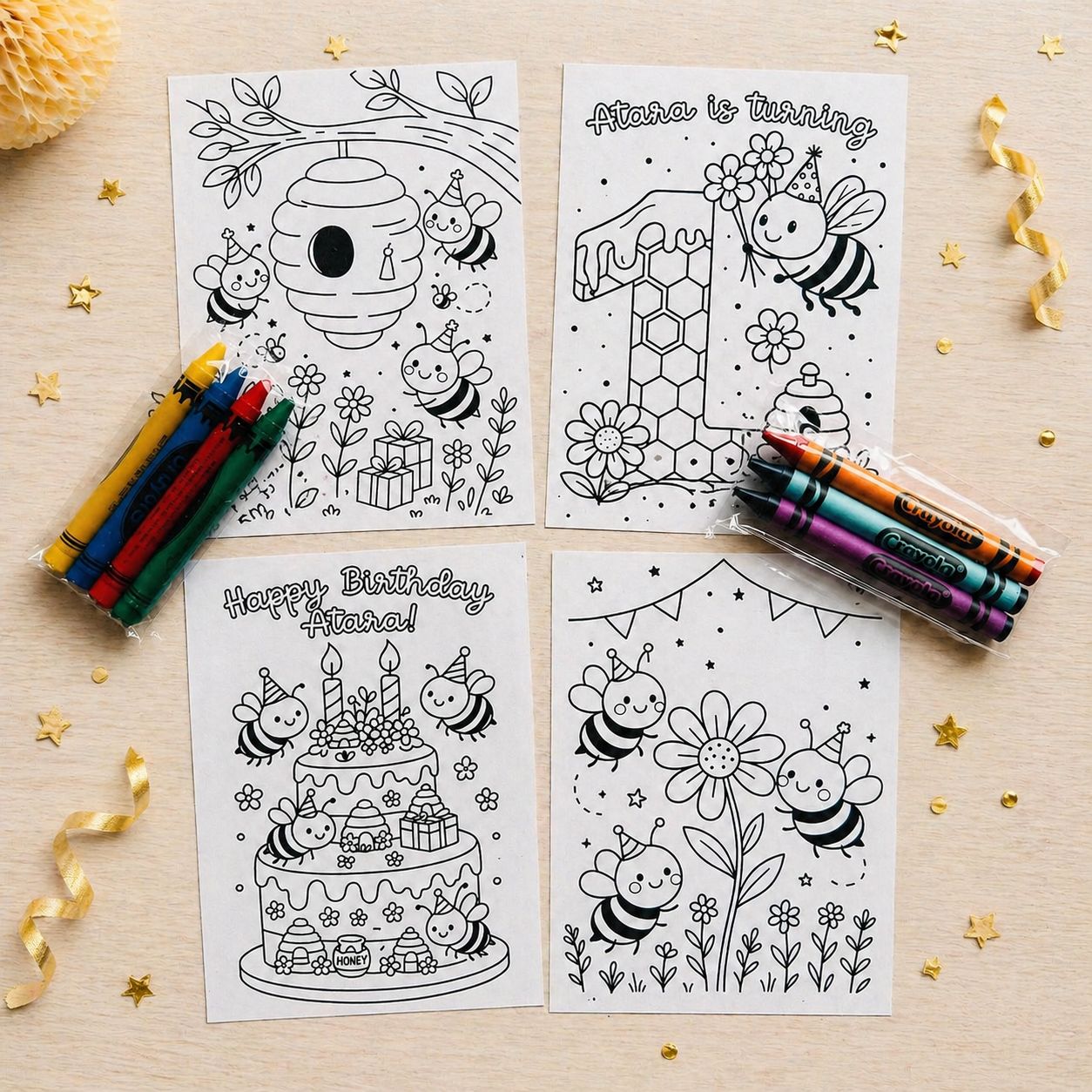 Bee Birthday Coloring Pack