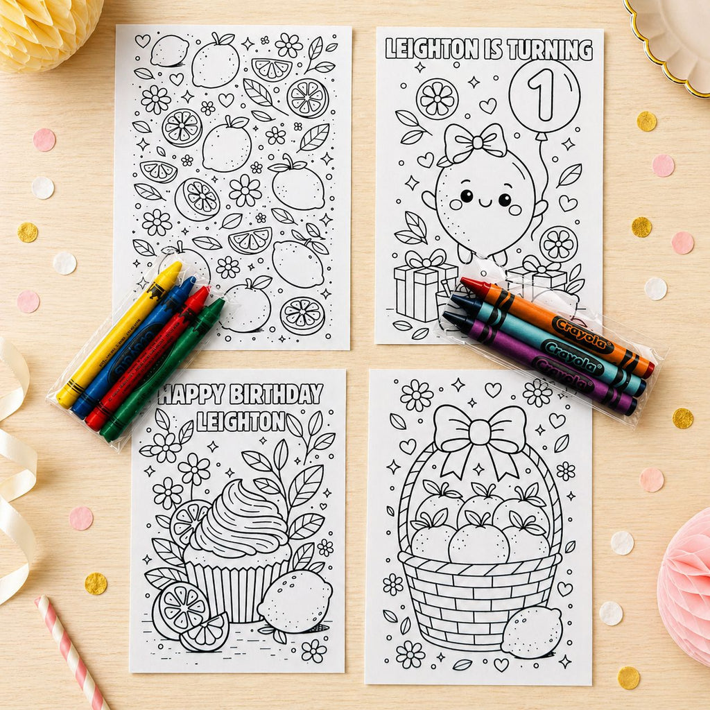 Lemon Birthday Coloring Packs