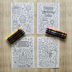 Bubble Birthday Coloring Packs