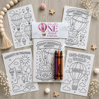 Hot Air Balloon Coloring Packs, Wonderful World Birthday