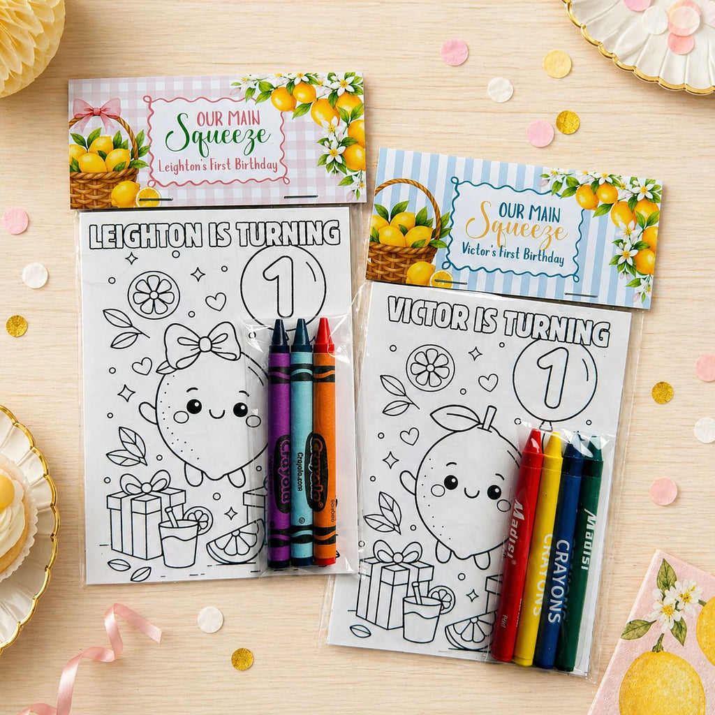 Lemon Birthday Coloring Packs