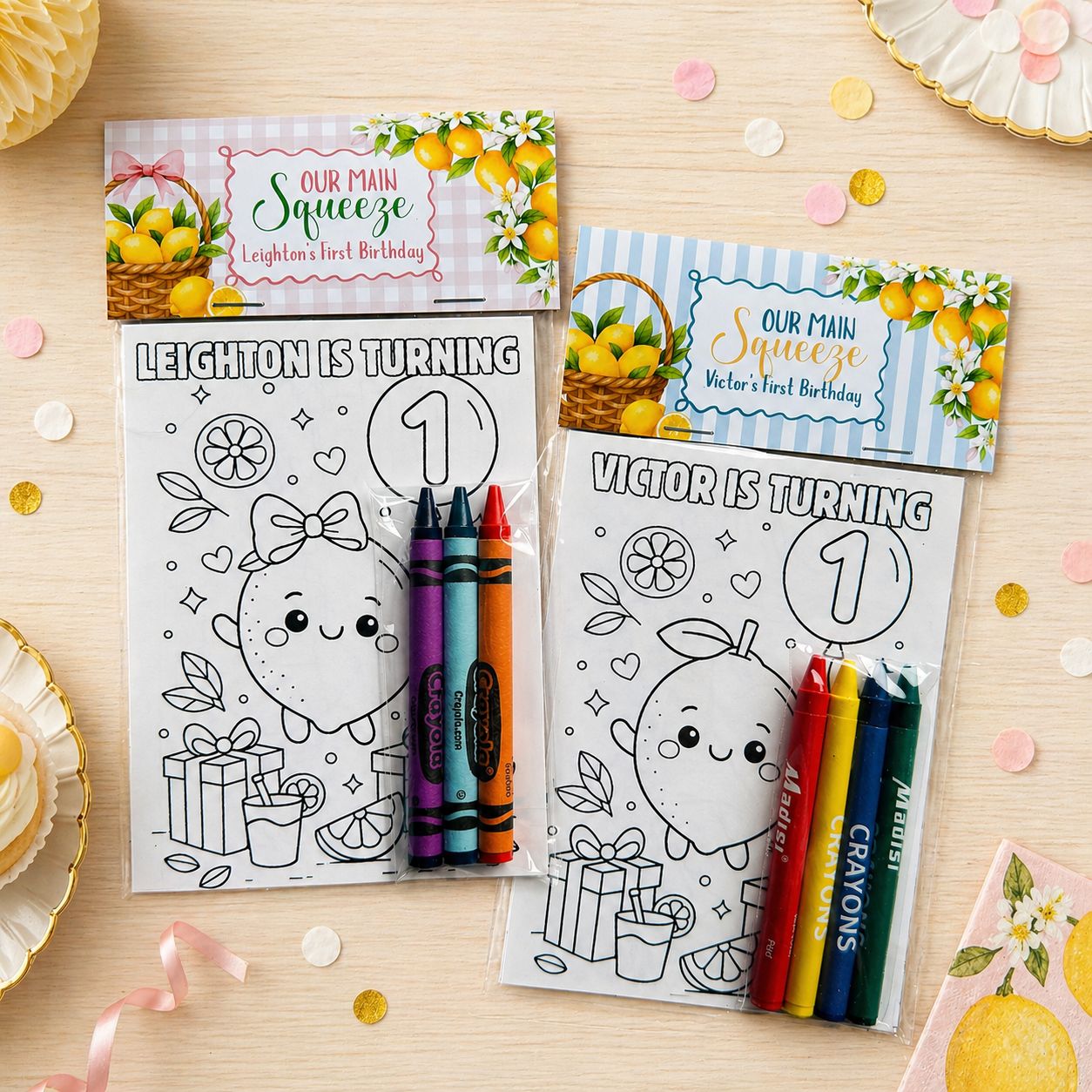 Lemon Birthday Coloring Packs