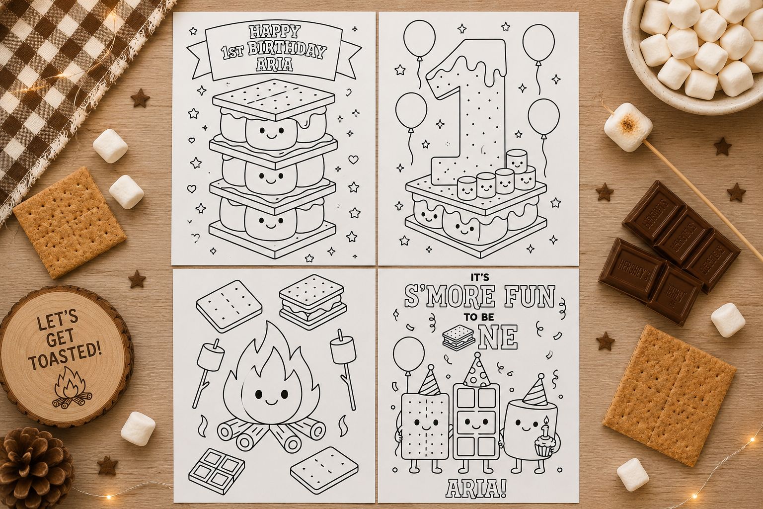 S'more Fun to Be One Coloring Packs