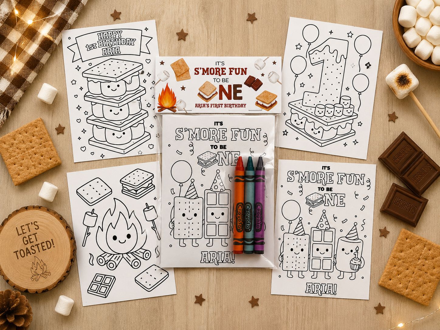 S'more Fun to Be One Coloring Packs