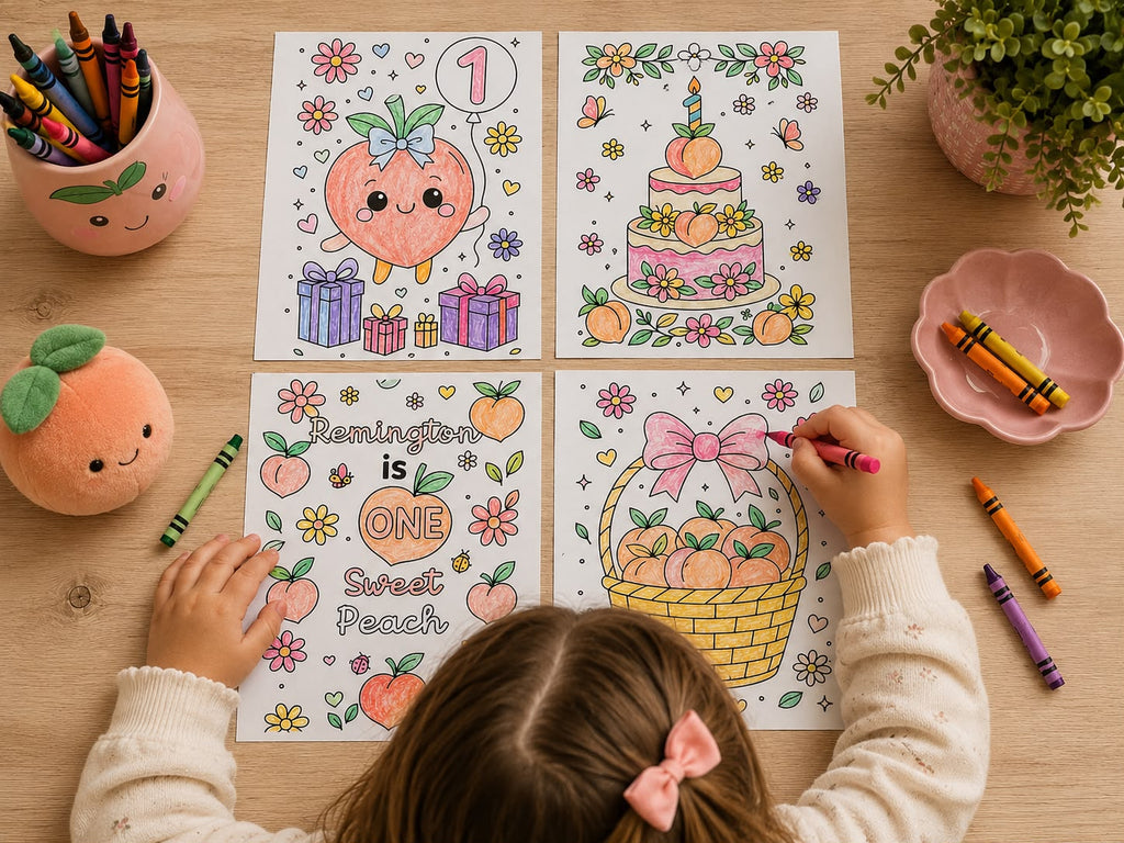 One Sweet Peach Coloring Pages (Digital)