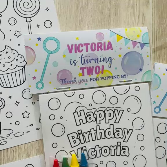 Bubble Birthday Coloring Packs
