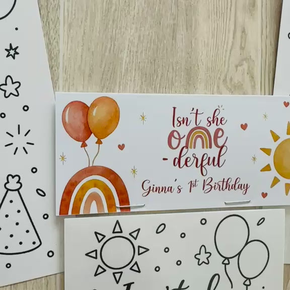 Isn't She Onederful Coloring Pack - Boho Rainbow