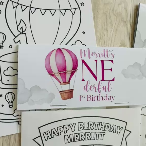 Hot Air Balloon Coloring Packs, Wonderful World Birthday