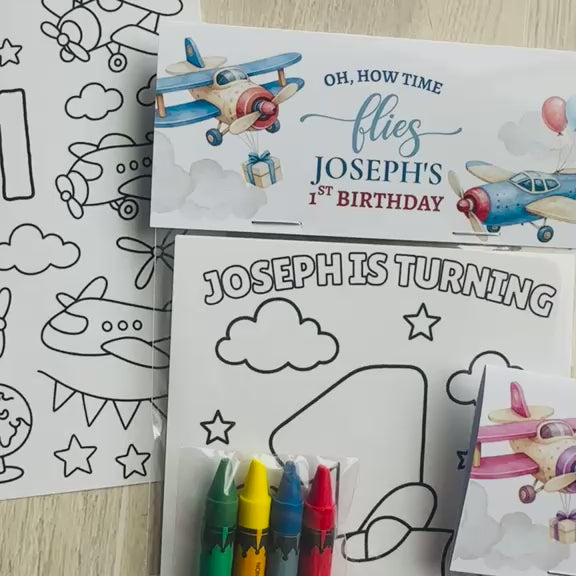 Airplane Coloring Packs, Time Flies Birthday