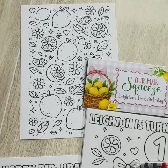 Lemon Birthday Coloring Packs